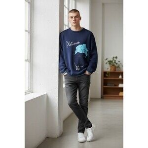 New Sullivan Premium Superior Sweater Size XL Blue Made in Korea Acrylic